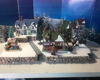 christmas village display platform  for Lemax Dept 56 dickens snow village north pole New England collections