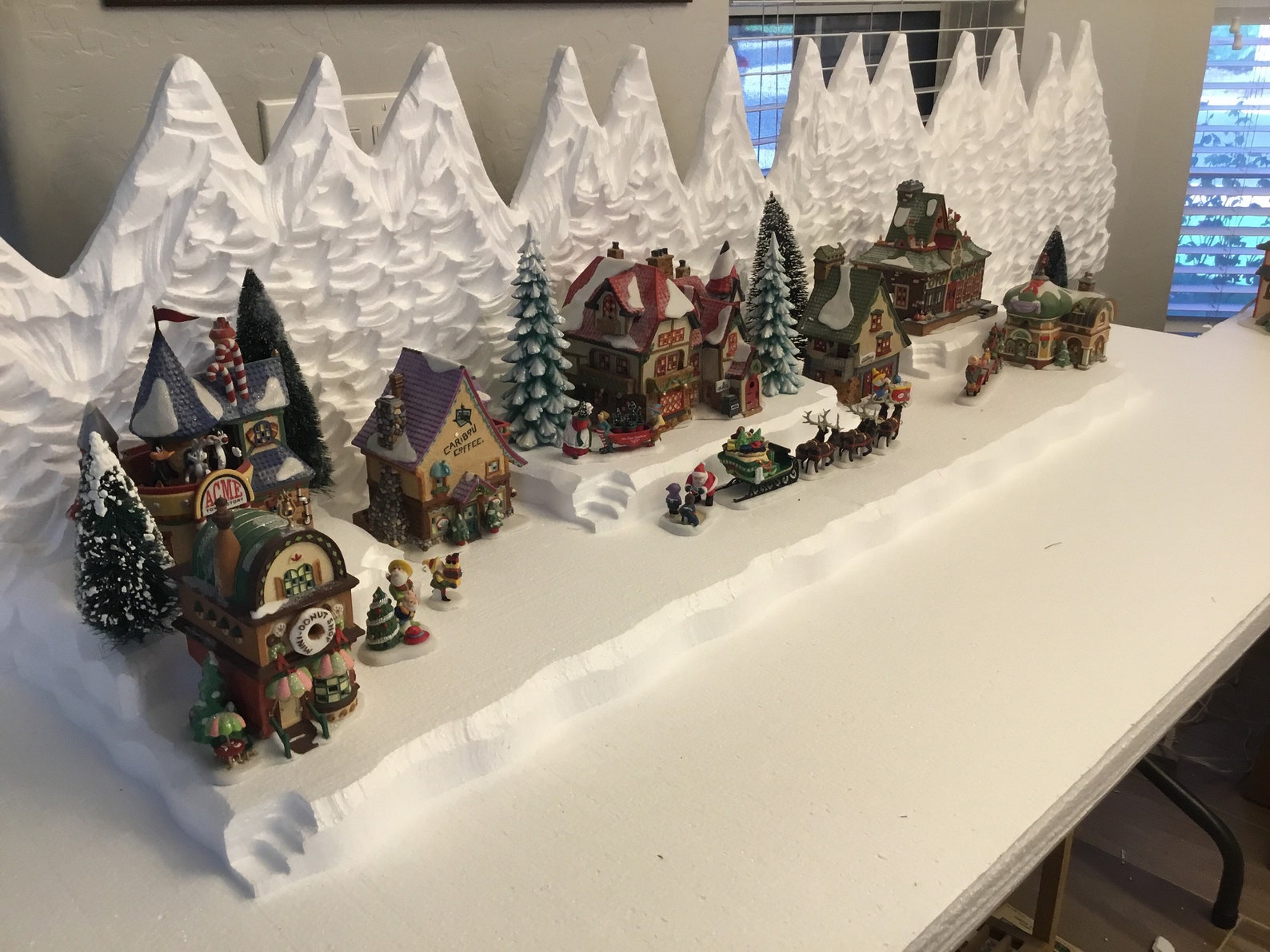Christmas Village Display Platform 4 Feet Long W Matching Etsy