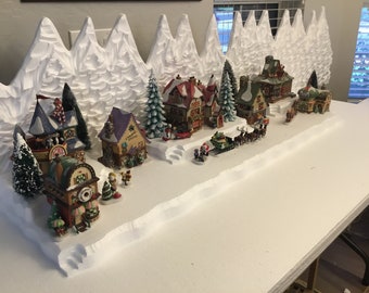 christmas village display platform large 4 feet long great size for Lemax Dept 56 dickens snow village north pole and other collections