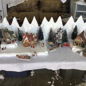 christmas village display platforms, set of 3 platforms fits well Lemax Dept 56 dickens northPole snow village