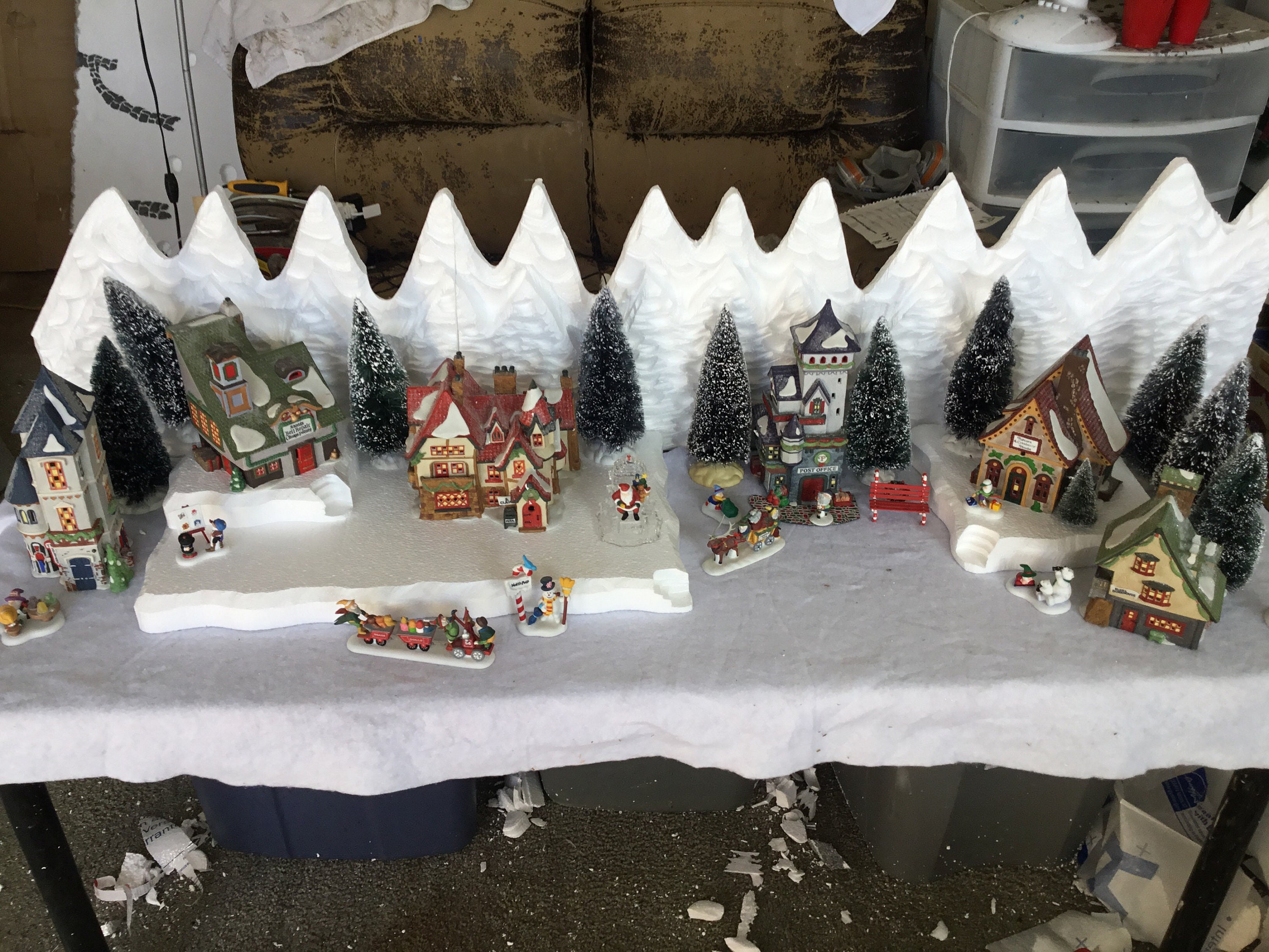 Christmas Village Display Platforms, Set of 3 Platforms Fits Well Lemax  Dept 56 Dickens Northpole Snow Village 