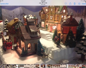 Christmas village display platform for Lemax and Dept 56 North Pole Dickens