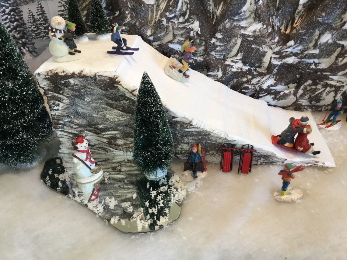 Christmas Village Display Ski Slope for Lemax Dept56 Dickens Etsy