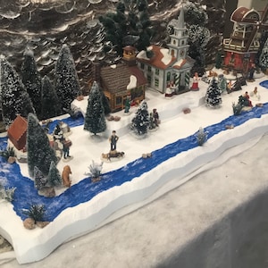 Christmas village display platform for Lemax and Dept 56 Dickens, New England and other collections