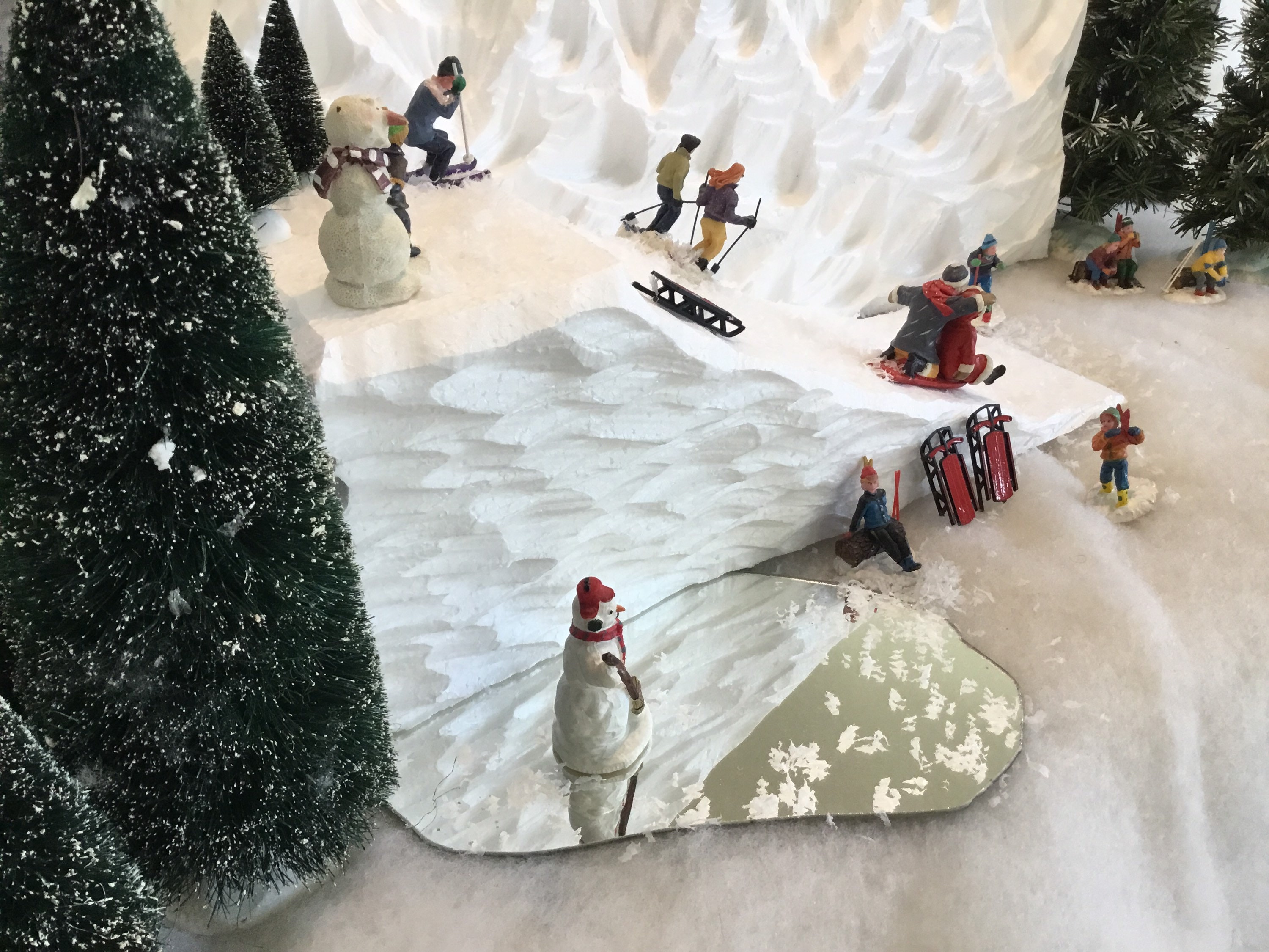 Christmas Village Display Ski Slope for Lemax Dept 56 Dickens