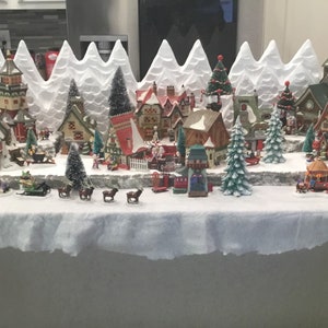 christmas village display platform large 4 feet long great size for Lemax Dept 56 dickens snow village north pole collections