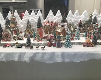 christmas village display platform large 4 feet long great size for Lemax Dept 56 dickens snow village north pole collections