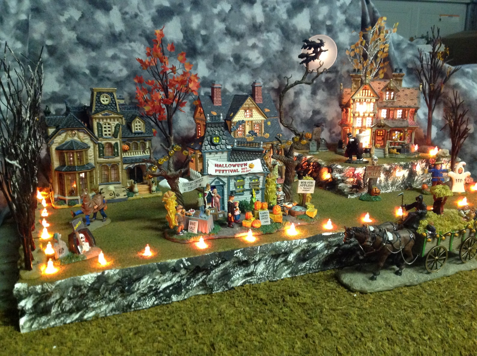 Halloween Village Display Platform With Build in Light Feature Etsy