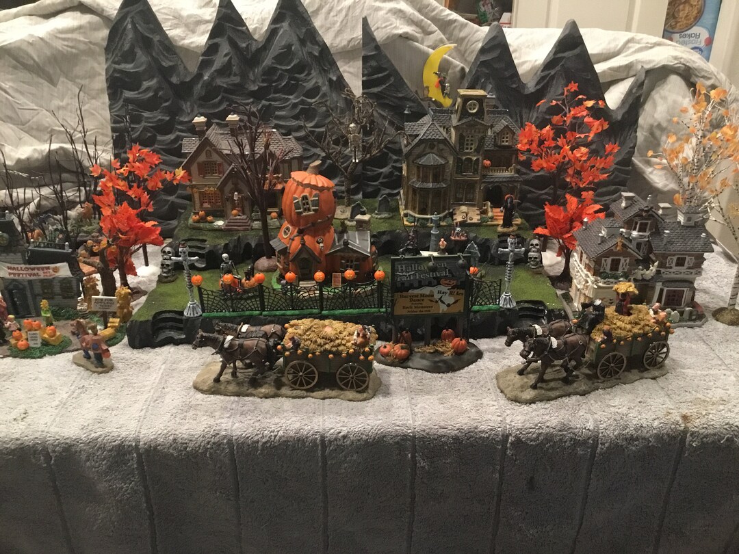 Halloween Village Display Platform Set of 2 Fits Well Dept 56 and Lemax Spooky Town Collection