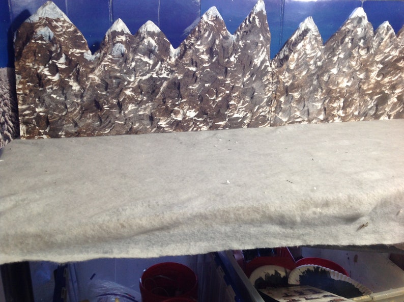 Christmas village display mountain backdrop for Lemax, Dept 56 Christmas village display image 4