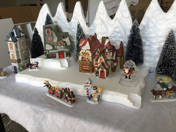 Christmas Village Display Platforms, Set of 3 Platforms Fits Well Lemax  Dept 56 Dickens Northpole Snow Village 