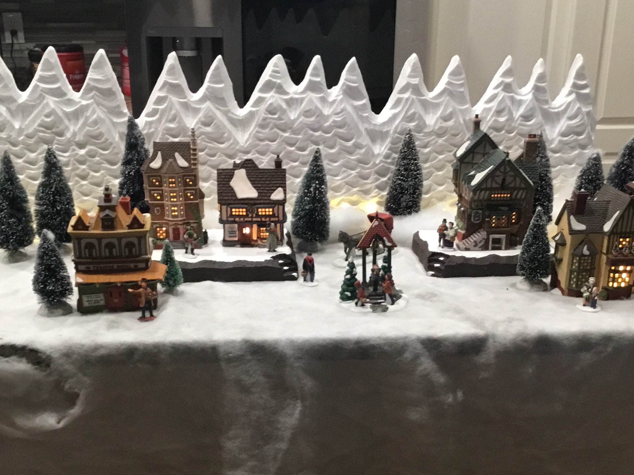 Christmas Village Display Platform Large 4 Feet Long Great Size for Lemax  Dept 56 Dickens Snow Village North Pole and Other Collections 