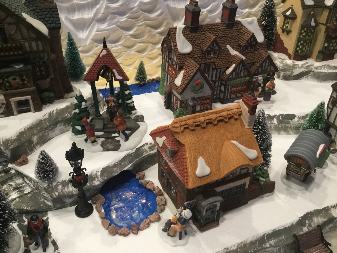 Christmas Village Display Platform With Creek and Pond Great Etsy