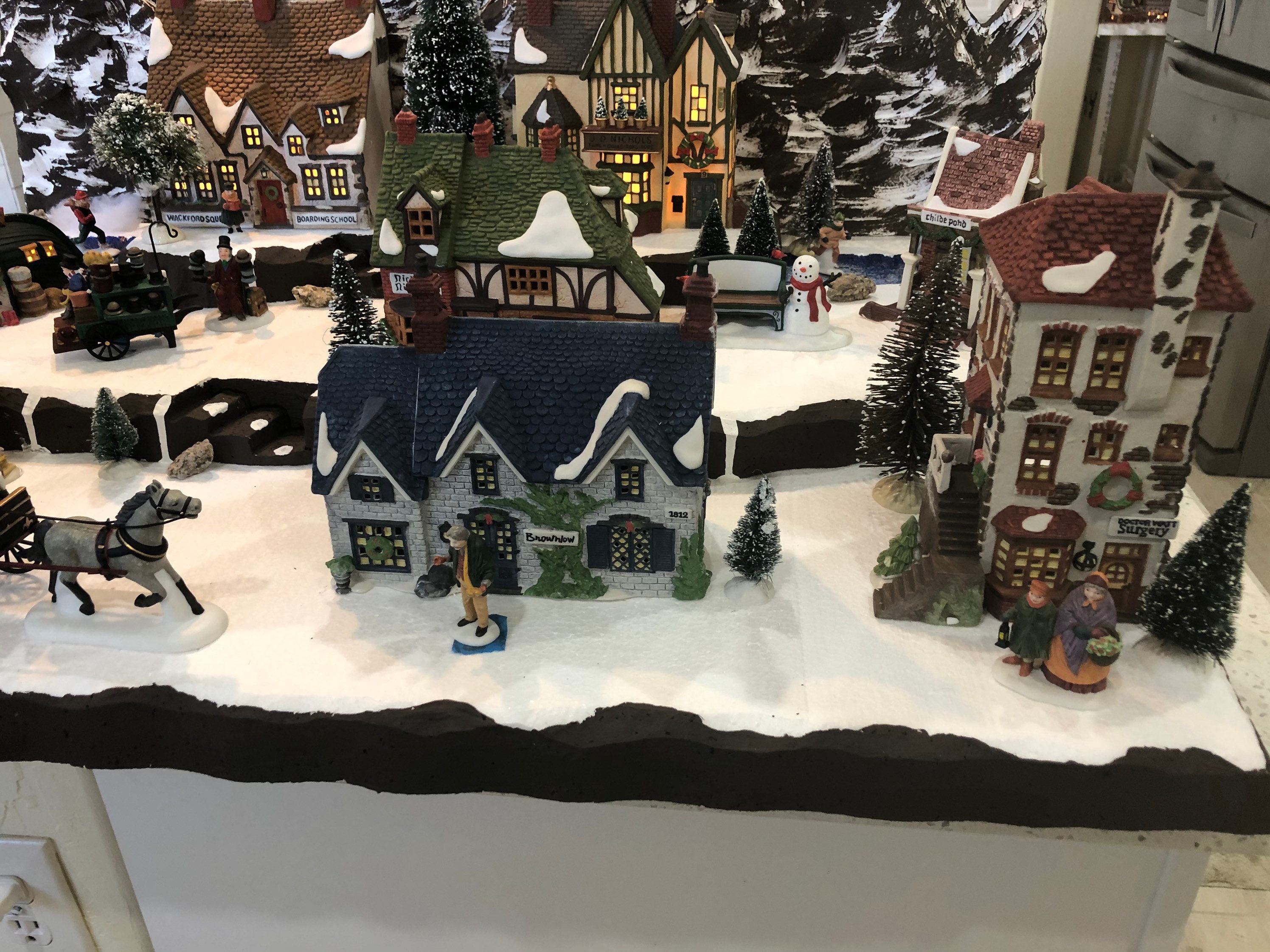Christmas village display platform size 36x22 three levels and Etsy