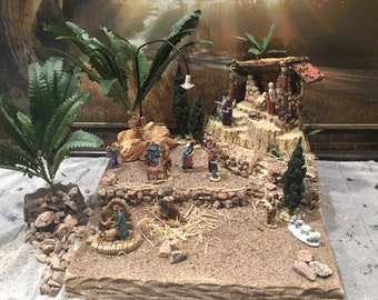 Christmas village display display platform for Nativity set , Dept 56 Litter Town of Bethlehem, Dept 56 Holy Land , Fontanini and others