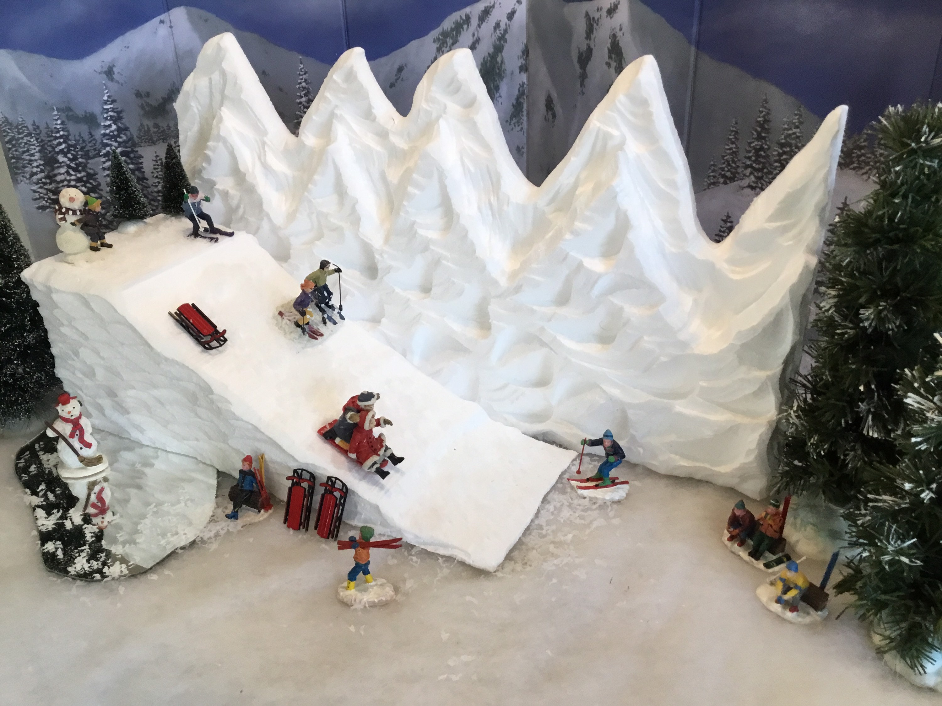 Christmas Village Display Ski Slope for Lemax Dept 56 Dickens