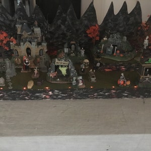 halloween village display platform with build in Led lights for lemax spooky town, Dept 56 Halloween Village