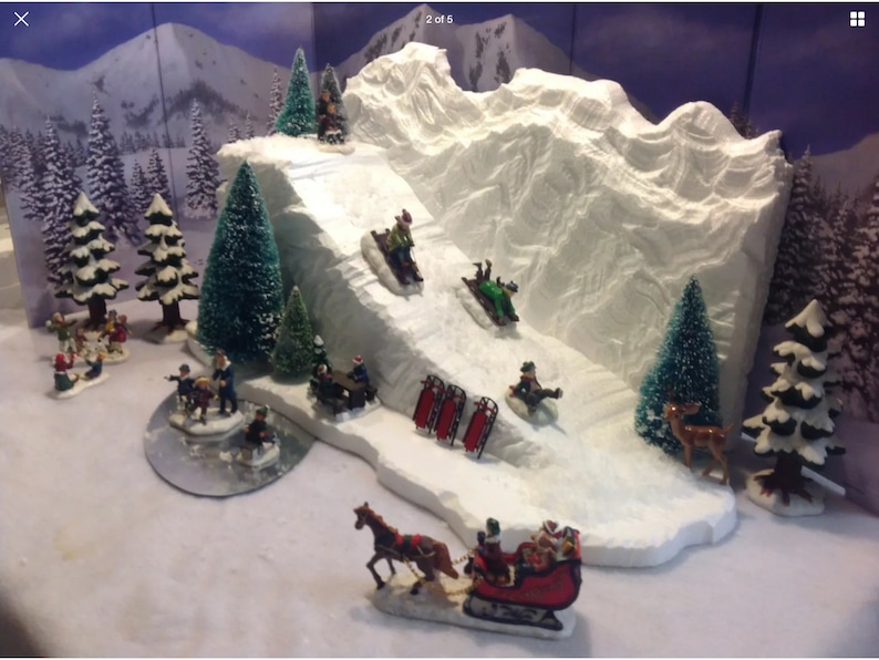 Christmas Village Display Ski Slope for Lemax Dept 56 Dickens Etsy