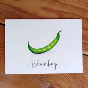 Postkarte Bohnenstange handgezeichnet  lustige Sprüche Postcard Kunstpostkarte schöne Postkarte Geburtstag Hochzeit Glückwunsch Buch-Marie
