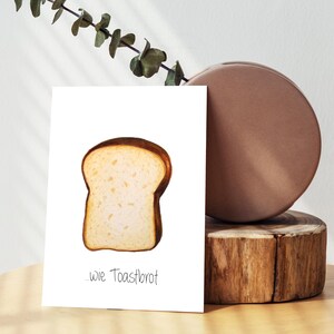 Postkarte Toastbrot handgezeichnet lustige Sprüche Postcard Kunstpostkarte schöne Postkarte Geburtstag Hochzeit Glückwunschkarte Buch-Marie