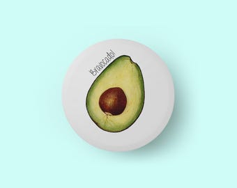 Aimant rond 55 mm Bravocado * Aimant pour réfrigérateur - Bureau - Tableau magnétique - Tableau blanc - Paperboard - Aimant humoristique - Collègue - Cadeau - Travail