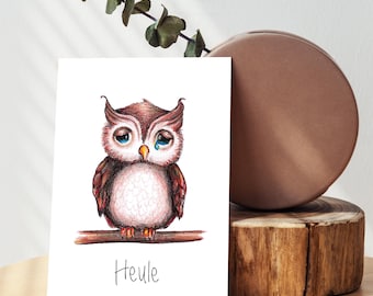 Carte postale Heule - dictons drôles Carte postale d'art carte postale belle carte postale anniversaire mariage carte de voeux ensemble livre-Marie Owl Eule