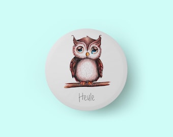 Aimant rond 55 mm Hurlement * Aimant pour réfrigérateur - Bureau - Tableau magnétique - Tableau blanc - Paperboard - Aimant humoristique - Collègue - Cadeau - Travail