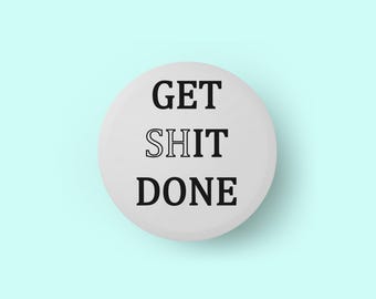 Aimant rond 55 mm « À faire » * Aimant pour réfrigérateur - Bureau - Tableau magnétique - Tableau blanc - Paperboard - Aimant humoristique - Collègue - Cadeau - Travail