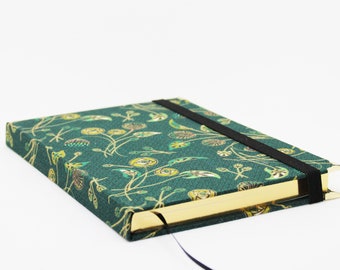 Sketchbook, notepad, diary buds green A5 gold-edged notebook skribble book guestbook blank book book-Marie golden pages