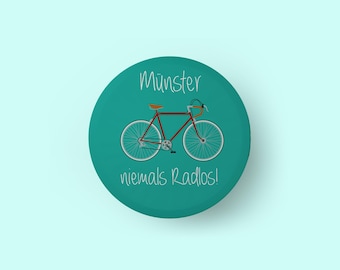 Aimant rond 55 mm Münster sans roulettes * Aimant pour réfrigérateur - Bureau - Tableau magnétique - Tableau blanc - Paperboard - Aimant humoristique - Collègue - Cadeau pour le travail