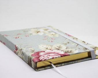 Sketchbook, notebook, diary, flowers, A5, gold edges, colorful, A5 notebook, scribble, blank book, sketch book, hardcover book, journal, travel book - Marie