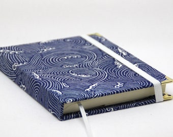 Pocket calendar 2027, hand-bound from handmade paper, waves blue - Calendar - Weekly calendar - Planner - Book calendar - Hardcover -