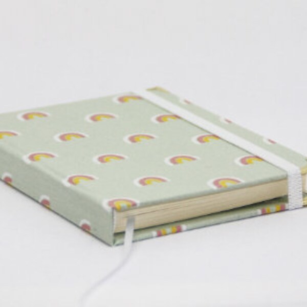 Pocket calendar 2024 hand-bound made of handmade paper rainbow gray pocket calendar