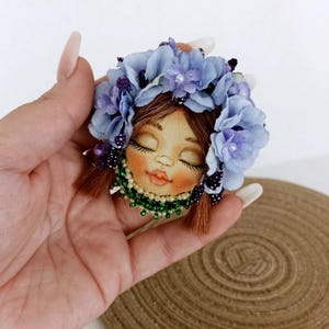 Ukrainian brooch, amulet, talisman, doll brooch, brooch with flowers, decoration, handmade brooch