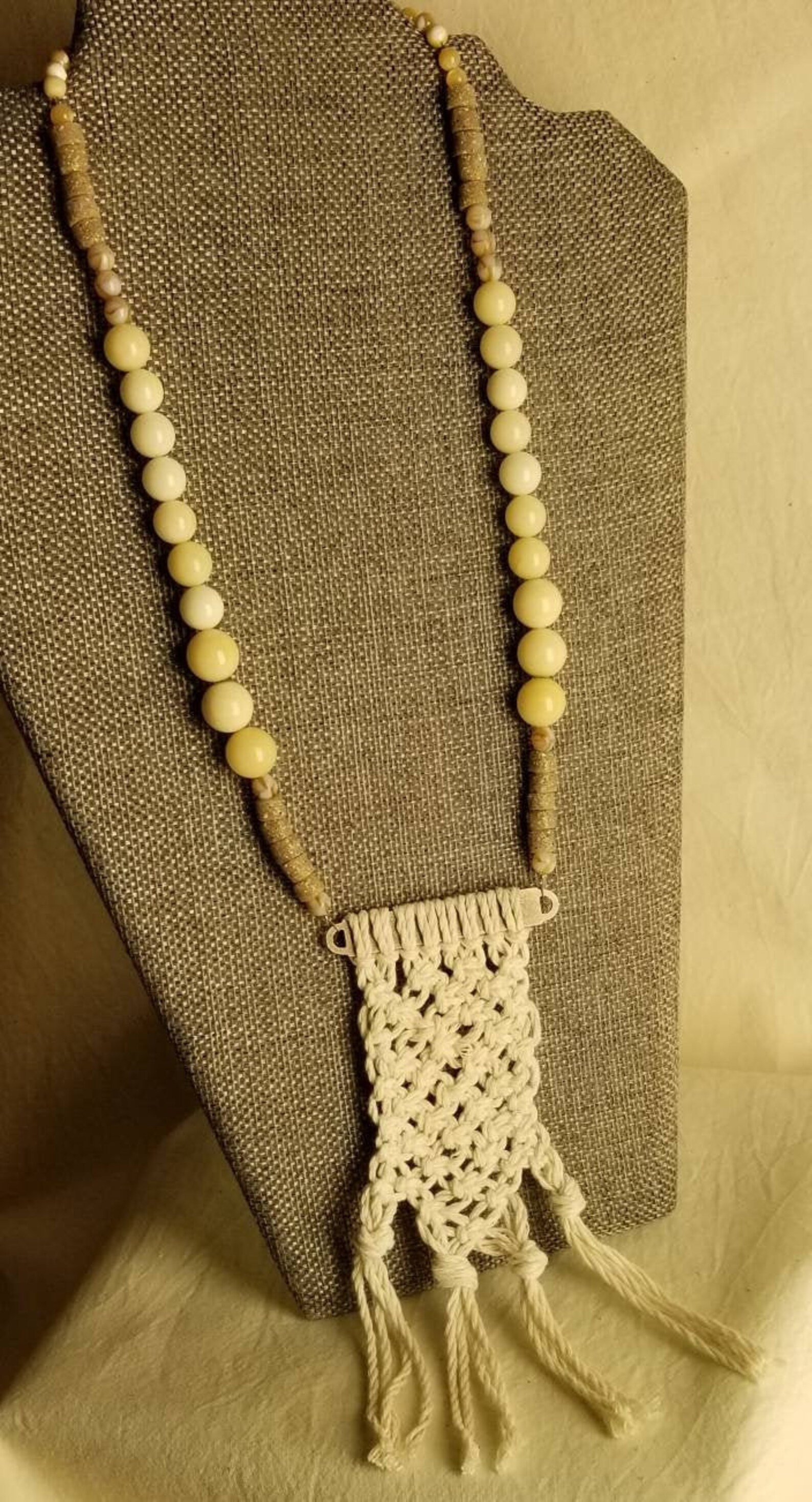 Macrame et collier de perles - Etsy France