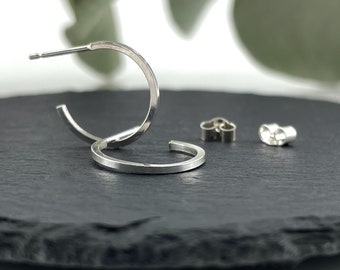 Silver Hoop Earrings for Everyday Lightweight Hoops in Sterling Silver Minimal Earrings for Friend Gift Delicate Hoop Earrings Simple Design