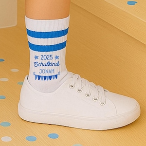 SCHOOL ENROLLMENT Schoolchild socks personalized with name, back to school outfit, GIFT for the school cone
