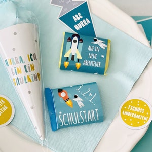 Décoration pour la fête de rentrée scolaire, bandes de chocolat, rentrée scolaire, fusée astronaute