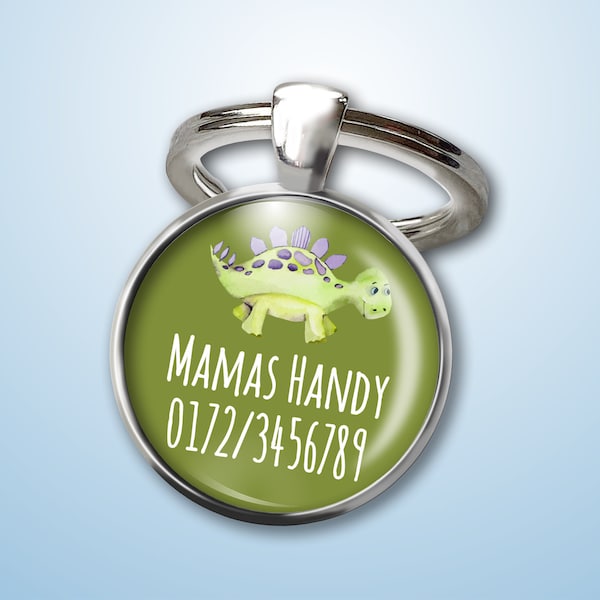 Pendant emergency number Dino - emergency pendant - gift for starting school or starting kindergarten