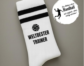Gepersonaliseerde handbalsokken met naam | Cadeau voor coaches | Beste coach sportsokken handbal ter wereld | Coach cadeau-idee