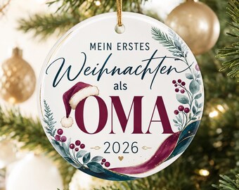 First Christmas as a Grandma – Personalized Christmas Ornament 2026, Gift for Grandma, Grandpa, Aunt, Uncle and Grandparents