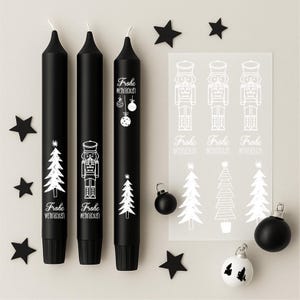 Foglio bianco per candele DIN A4 Natale – Motivi Schiaccianoci – Foglio per tatuaggi per candele e ceramiche – Regalo fai da te Decorazione natalizia dell'Avvento