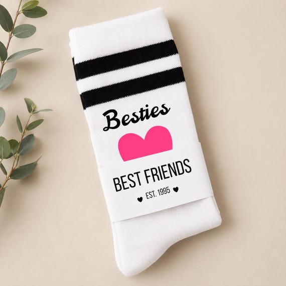 Besties Tennissocken – BFF Socken Geschenk für beste Freundin – Freundschafts Strümpfe – Perfektes Weihnachtsgeschenk - personalisiert