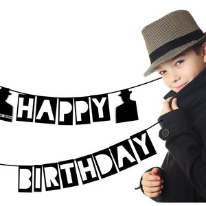 Kindergeburtstag Girlande Happy Birthday "DETEKTIV" Streng Geheim, tolles Accessoire, DIY