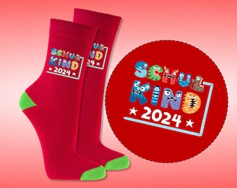 SCHOOL ENTRY Schoolchild socks GIFT for the Monster school bag