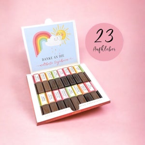 Set di adesivi per cioccolato Merci | Regalo personale per l'educatore/maestra d'asilo