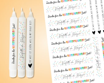 Candle sayings - THANK YOU for the COLORFUL TIME - Carnival, Kindergarten