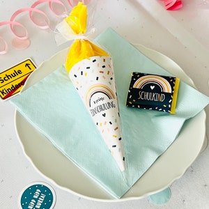 DIY mini school cones as decoration for starting school, guest gift gift for children confetti rainbow image 2