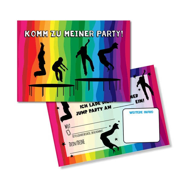 Einladungskarten Kindergeburtstag JUMP PARTY