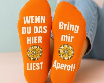 Mother&#39;s Day - Gift time-out socks &quot;Bring me Aperol&quot;, relaxation, saying socks